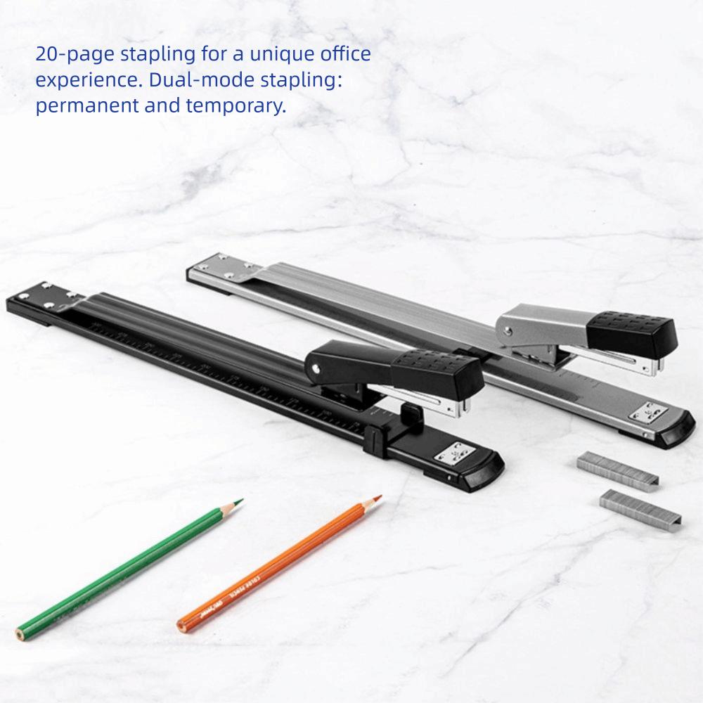 Metal Body Long Reach Stapler 20 Sheet Capacity Paper Stapler Long Arm Stapler  Binding Supplies