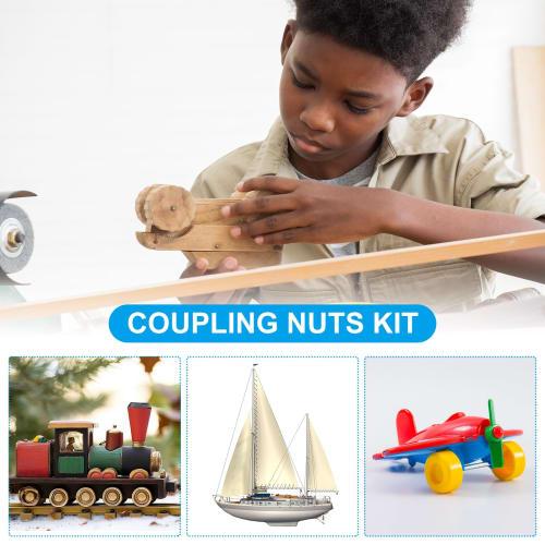 PATIKIL High Nut M4 40mm Round Coupling Nut Kit Threaded Connector Bar Hardware Lamp Model Furniture DIY Repair Parts Threaded Rod Socket