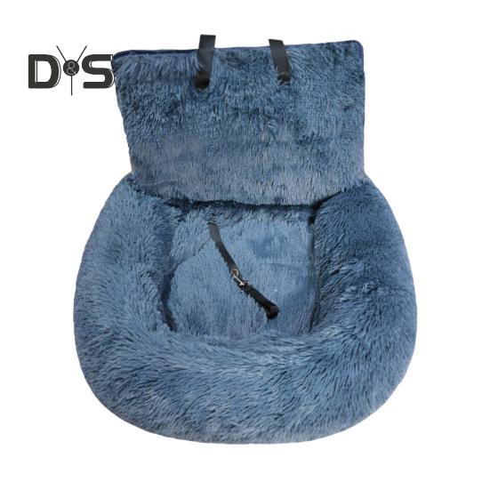 

Мягкое моющееся автомобильное сиденье для собак, бустер для домашних животных с поводком безопасности, плюшевая бархатная переноска для щенков, кровать для путешествий в машину для маленьких, средних и больших собак M темно-серого