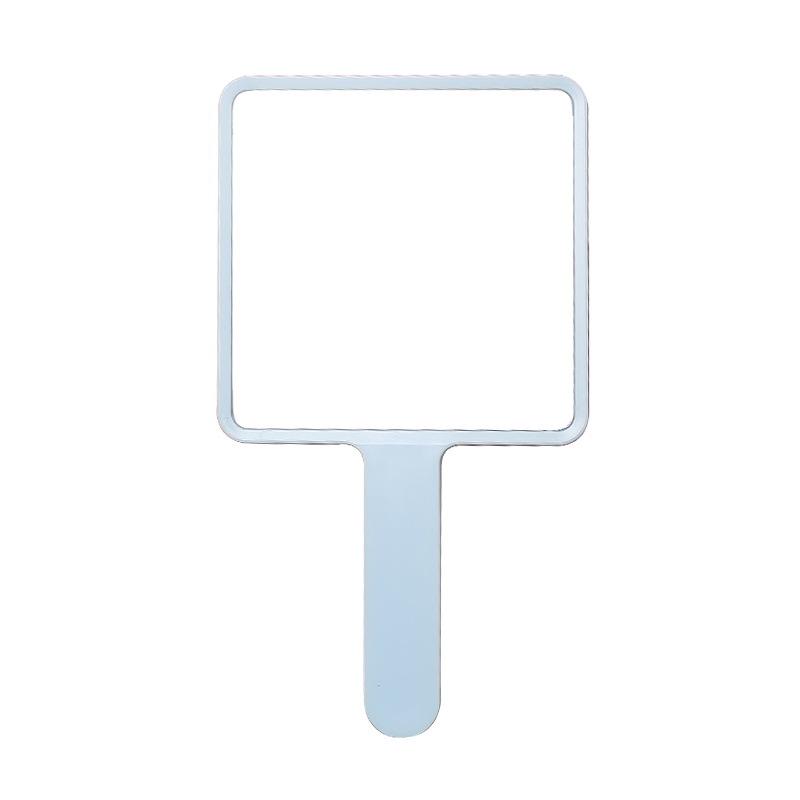 Portable Square Cartoon Handheld Makeup Mirror - Beauty Gift with Cute Handle 12 cm × 21 cm вишневый розовый
