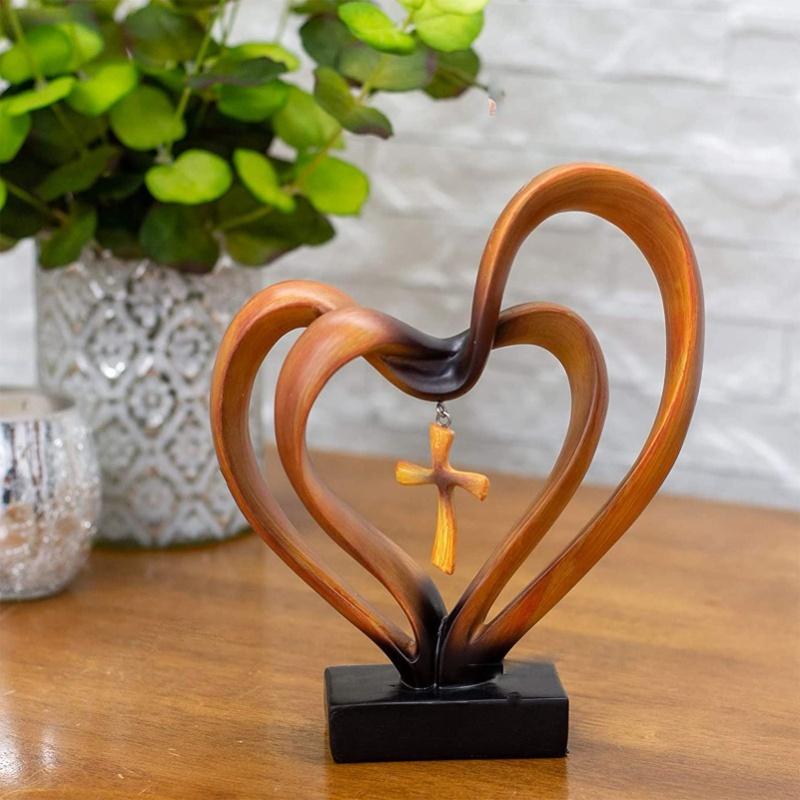 Jesus Entwined Hearts Cross Easter Jesus Cross Ornament Jesus Intertwined Hearts Cross Craft Home Decor