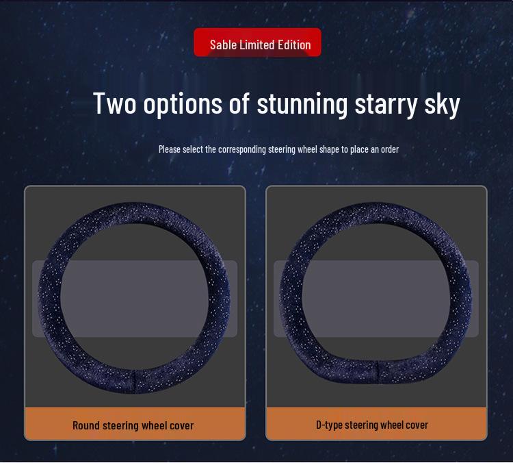 2025 Winter Plush Baby's Breath Car Steering Wheel Cover Set