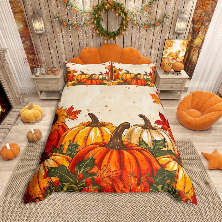 Homewish Highland Cattle Duvet Cover SetRustic Farmhouse Cabin Comforter Cover SetAutumn Sunflower Bed Set For Boys Girls