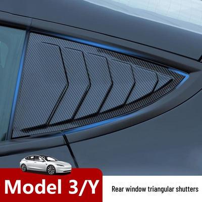 Tesla Model 3 Fensterverkleidung mit Carbonmuster für hinteres Dreieck und Seitenfenster