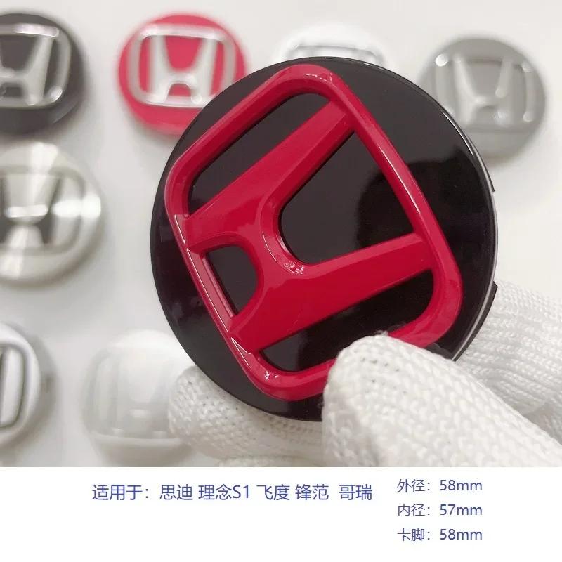DJHQL1 4pcs 58mm 69mm Wheel Center Cap Logo Hub Cover Badge Emblem For Honda Civic City Accord Odyssey Spirior CRV Hrv Jazz CBR HR-V