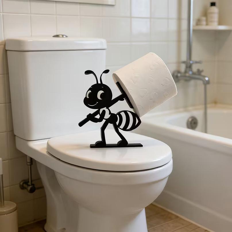 New Multi-Functional Ant-Shaped Tissue Holder, Creative Decorative Item Suitable for Bathrooms and Living Rooms
