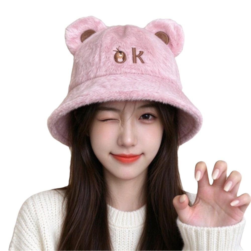 Thickened Plush Bucket Hat Windproof Beanies Hat Fashion Winter Hat Outdoor