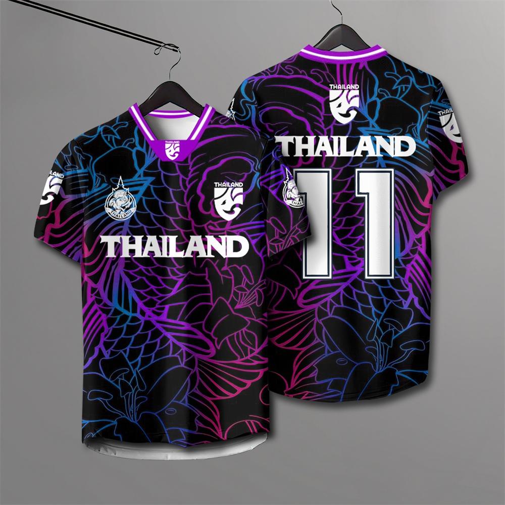 Thailand 3D Gedrucktes Kurzarm Sommer Street T-Shirt Herren Atmungsaktives T-Shirt Leicht und Bequem Kurzarm Oberteile