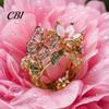 Flexibler Ring Leichte Legierung Fingerring, Schmetterling Blume Form Verstellbare Öffnung Tägliches Tragen Design Band für Date Party