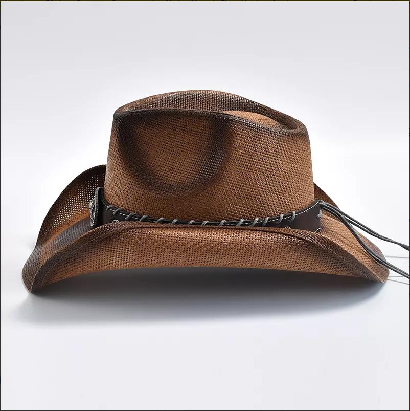 Light Color Cowgirl Hats For Women Straw Cowboy Hat Western Beach Straw Sun Hat With Shapeable Brim For Coastal Cowgirl Men Hats