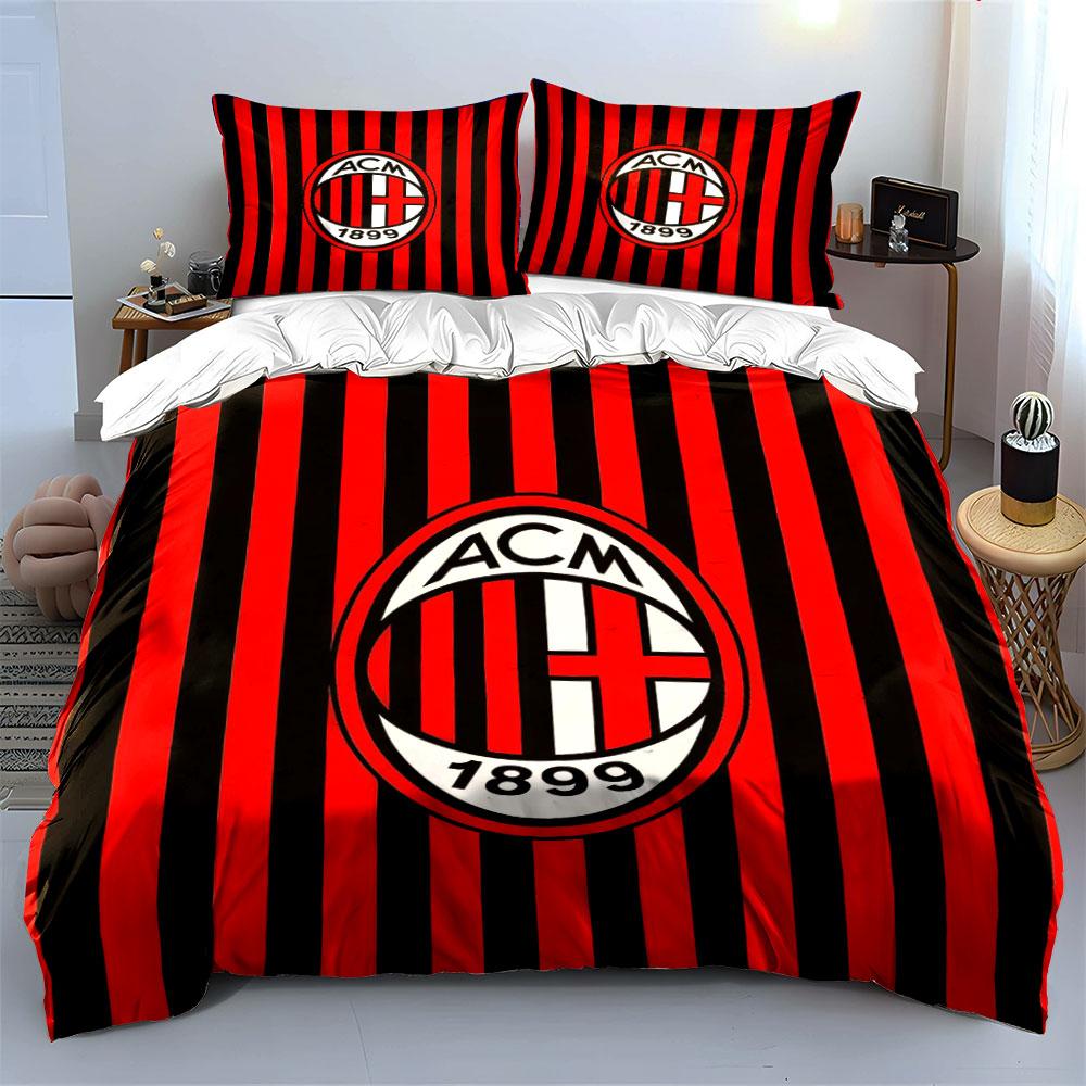 Red-black stripes, ACM logo. Bedding sets Duvet cover sets Duvet covers Pillowcases(1 * Duvet Cover 2 * Pillowcases without duvet insert)