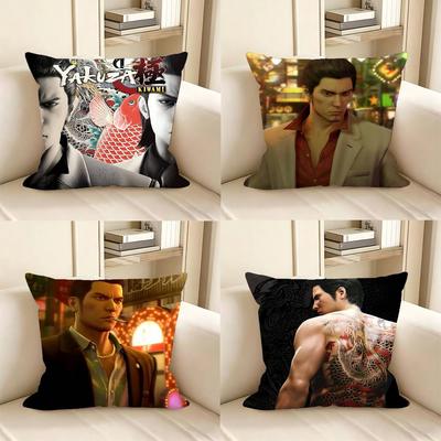 Pc YYakuza  Game Anime Pillow Case Fashion Square Pillowcase Bedroom Sofa Room Ins Decoration Leisure