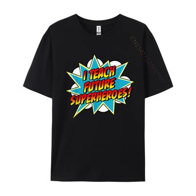 Ich unterrichte Superhelden Retro Comic Superlehrer Tops Shirt Lässige T-Shirts Neueste Camisa Baumwolle Rundhals Erwachsenen T-Shirt