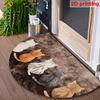 1Pcs Cute Cat Semi Circle Welcome Doormat Non-Slip for Outdoor Patio Porch Kitchen Bathroom Entryway Floor Mat