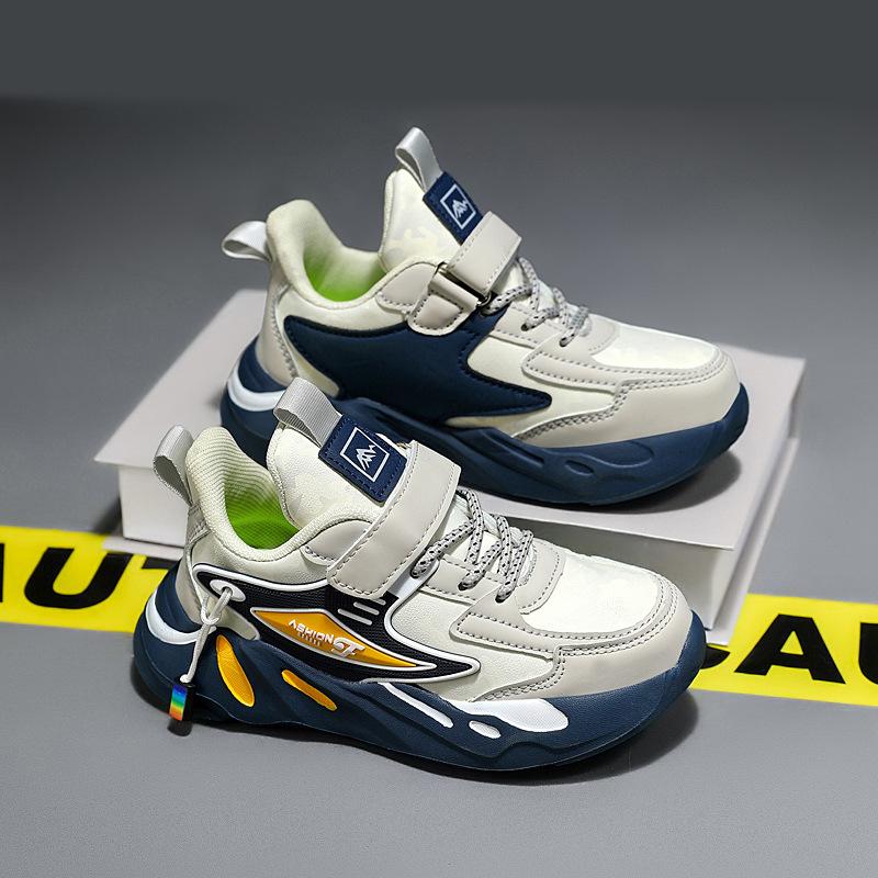 Boys shoes sports shoes autumn new mesh shoes soft sole children middle and older children boys mesh white shoes students