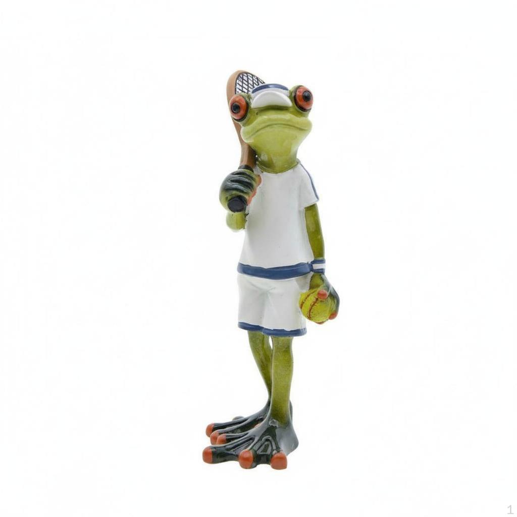 2 Pieces Resin Frog Tennis Figurines Nordic Design Romantic for Couples,