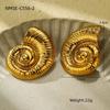 GEMCHIC Women's Golden Seashell Geometric Woven Stainless Steel Earrings