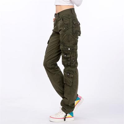 Kadın Düz Çok Cepli Kargo Pantolon Kot Tulum Bayan Modası Antrenman Jogger Pantolon Bol Pantolon Bol Düz Pantolon