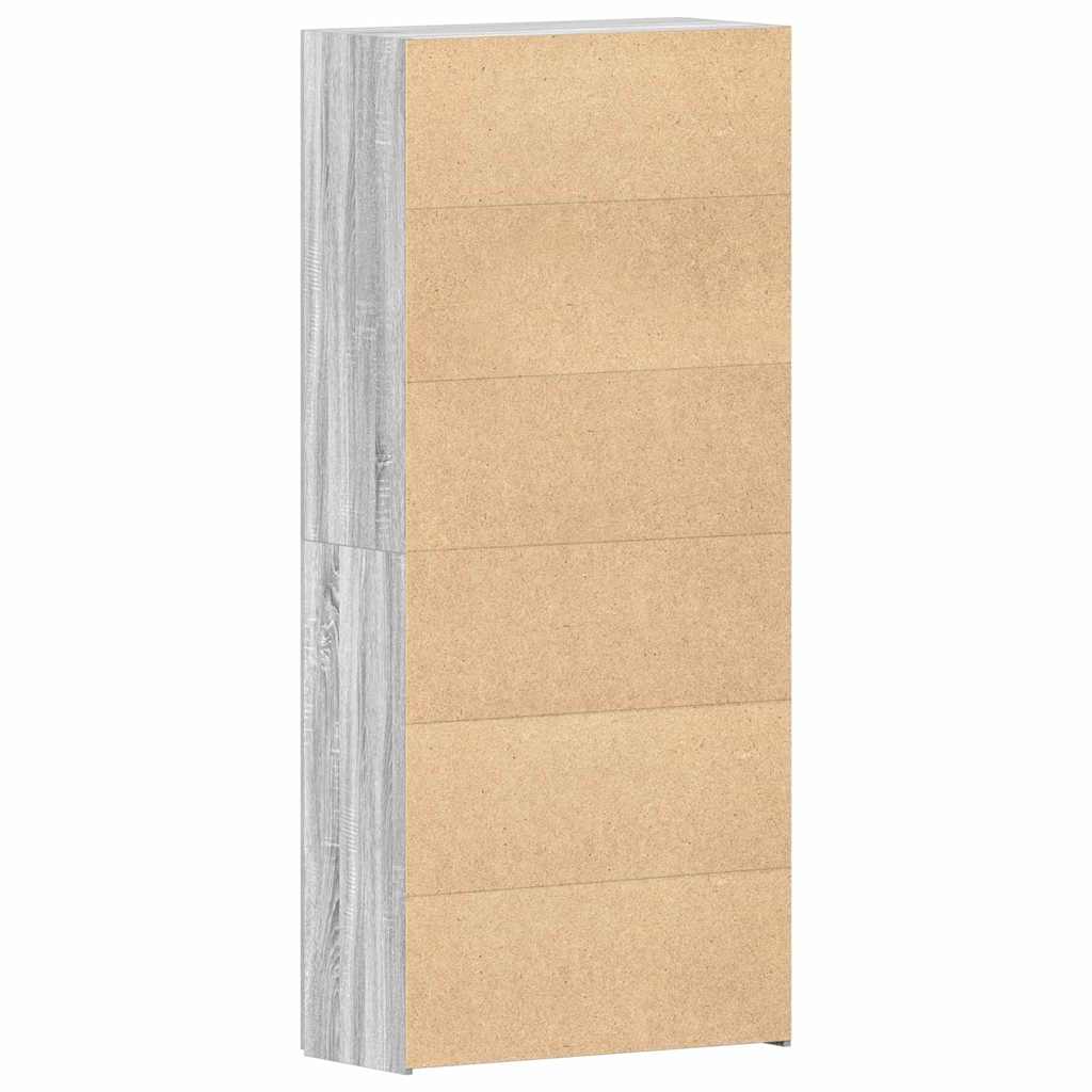 Shoe Cabinet with Shelf Gray 80 x 35.5 x 180 cm Engineered Wood