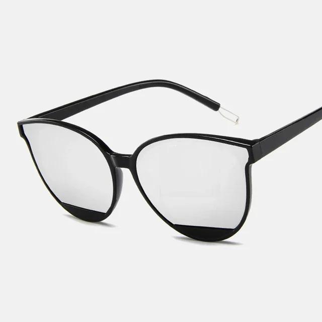 Female Vintage Plastic Ocean Sun Glasses Rimmed Eyewear Classic Oval Red Ladies Fashion Round Frame Sunglasses Mirror