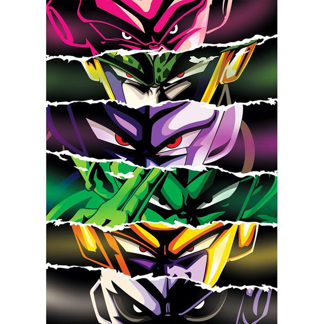 Japansk Anime Demon Slayer One Piece Poster Karaktär Ögonduk Målning Väggkonsttryck Sovrumsdekoration Heminredning Bild