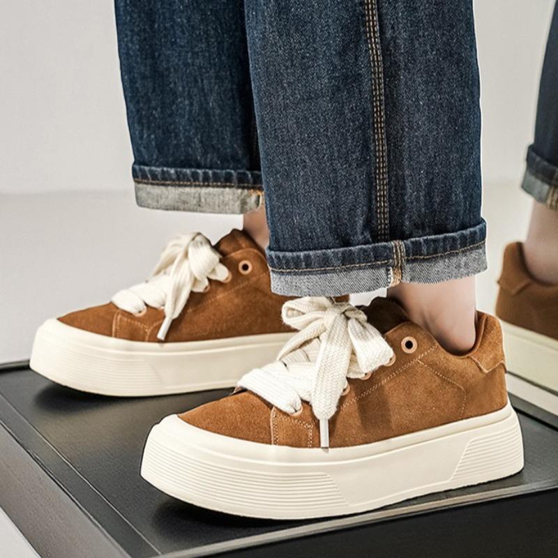 Men Thick Sole Low Top Soft Sole Casual Athletic Skate Sneakers