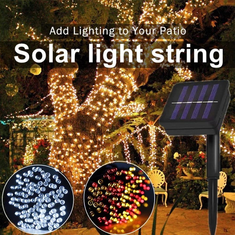 300LED 200LED 8 Modes LED Solar String Lights Solar Panels Powered Xmas Outdoor Lights Waterproof Starry Christmas Fairy Lights