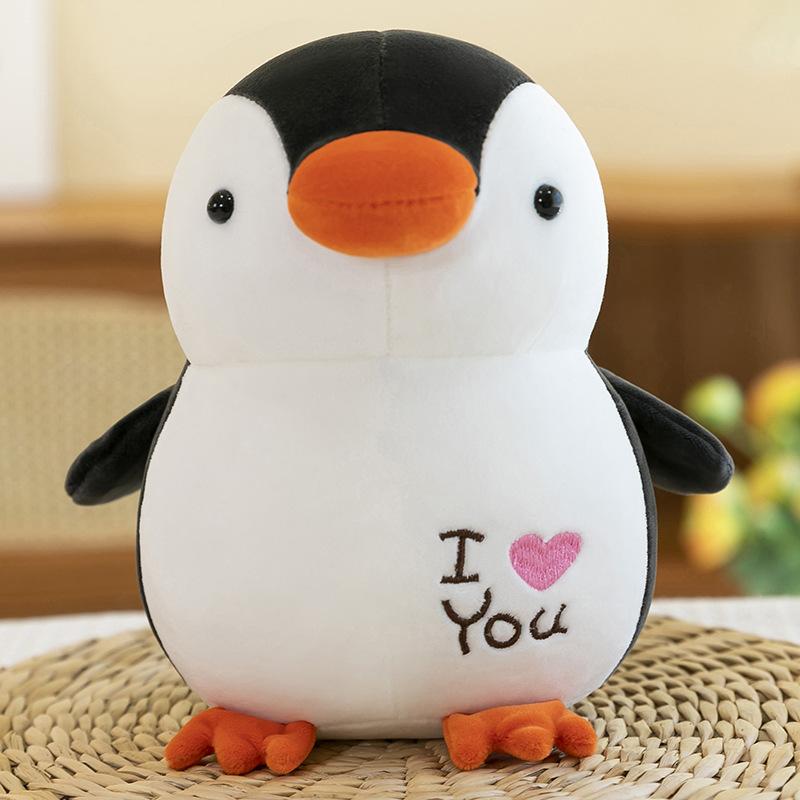 

Popular love penguin plush toy cute super soft down cotton penguin doll aquarium gift 25 cm 0.15kg чёрный