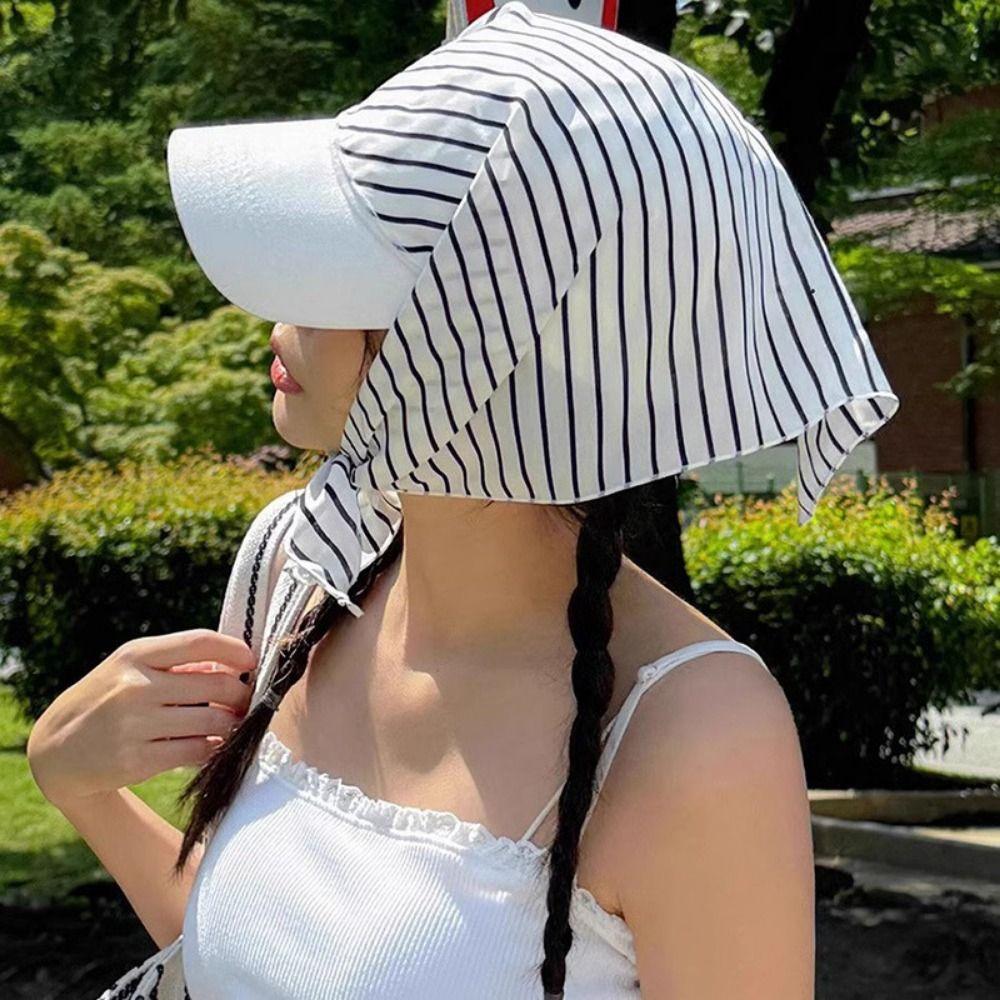 Retro Plaid Tied Head Cap Breathable Strap Headscarf Hat Sunshade Baseball Caps Travel Vacation
