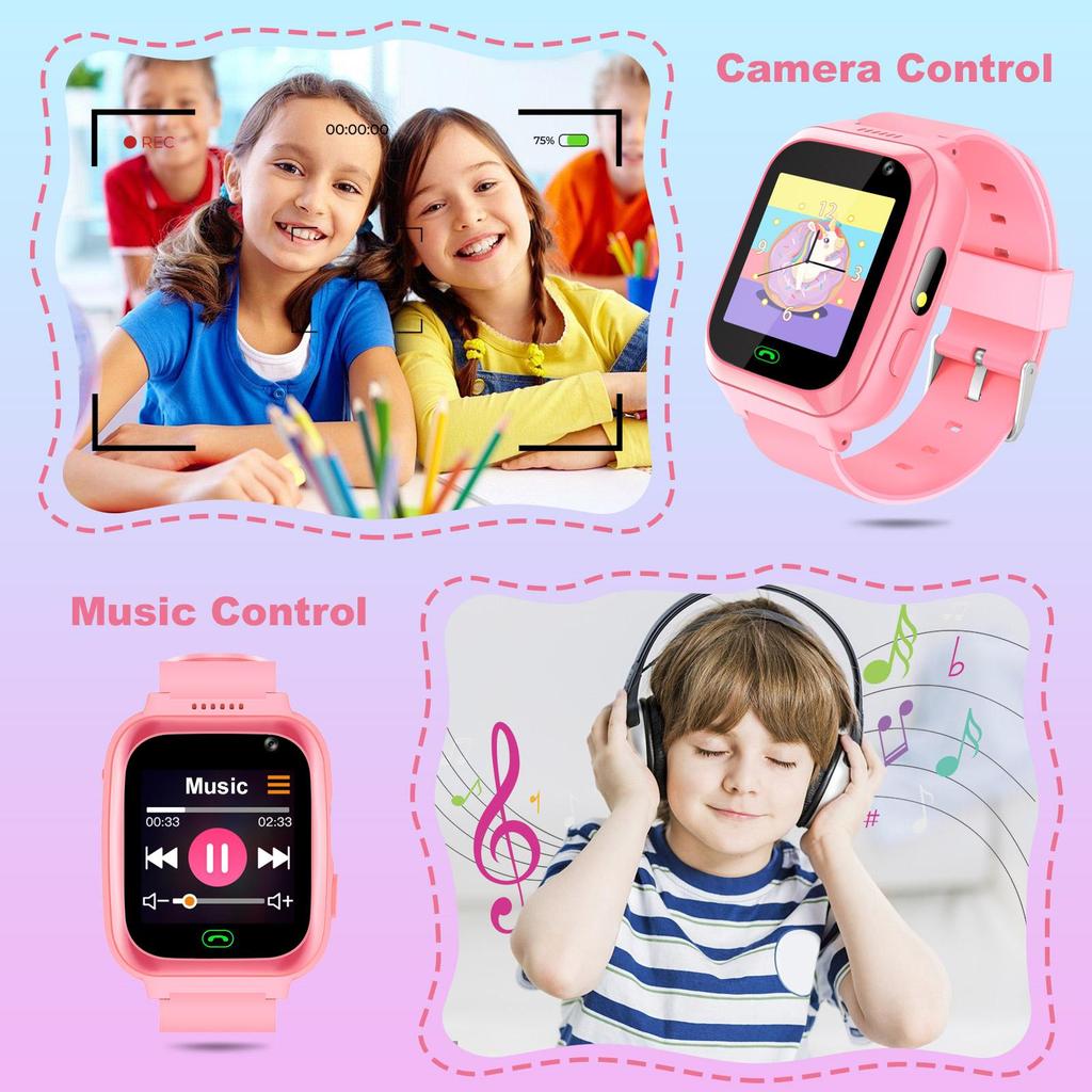 Kids Smart Watch with Two-Way Call, Kid-Safe Anti-Lost Smartwatch Phone, SOS Call Remote Camera Touch Screen Games
