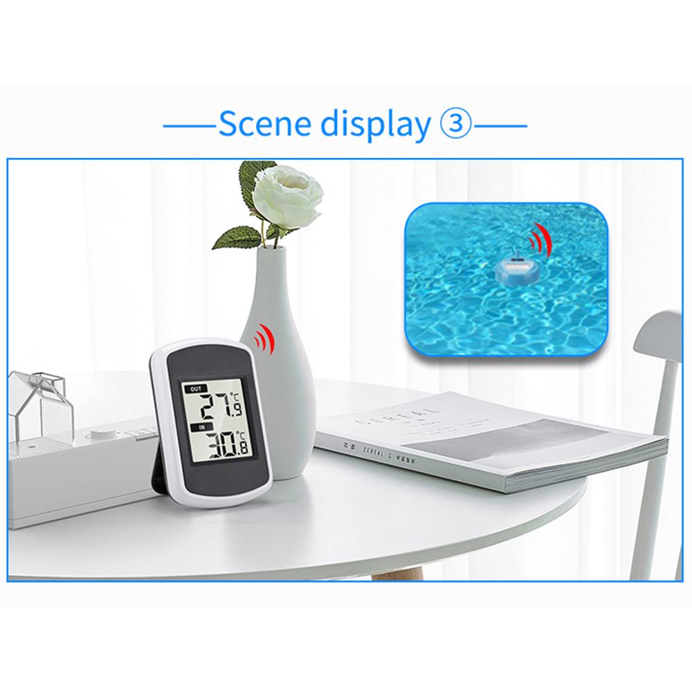 TS-WS-42 Solar Powered Wireless Floating Thermometer for Pool Spa Indoor Outdoor Temperature Meter