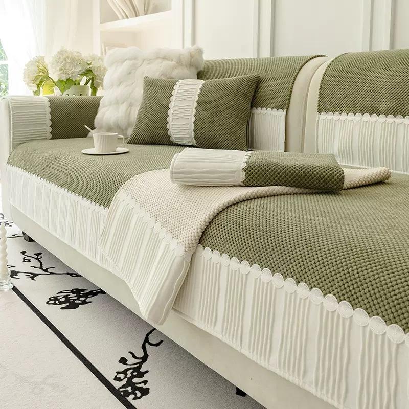 

Sofa Cushion Light French Cream Wind Universal In All Seasons New Autumn And Winter Sofa Cover Leather Non-Slip Seat Cushion 70*70cm