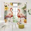 2-teiliges Flamingo- & Blumendruck-Vorhangset Stangentaschen-Design Polyester Für Wohnzimmer Schlafzimmer Küche Jalousien Bodenlanges Fenster