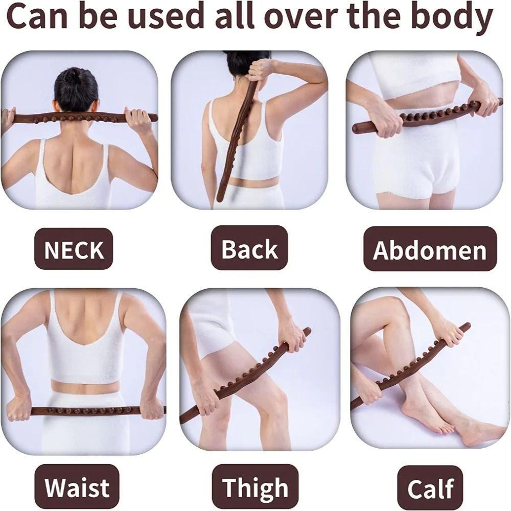 Handheld Massage Stick Relieve Stress Wood Relax Therapy Tool Muscle Relaxing Dredging Meridians Scraping Stick