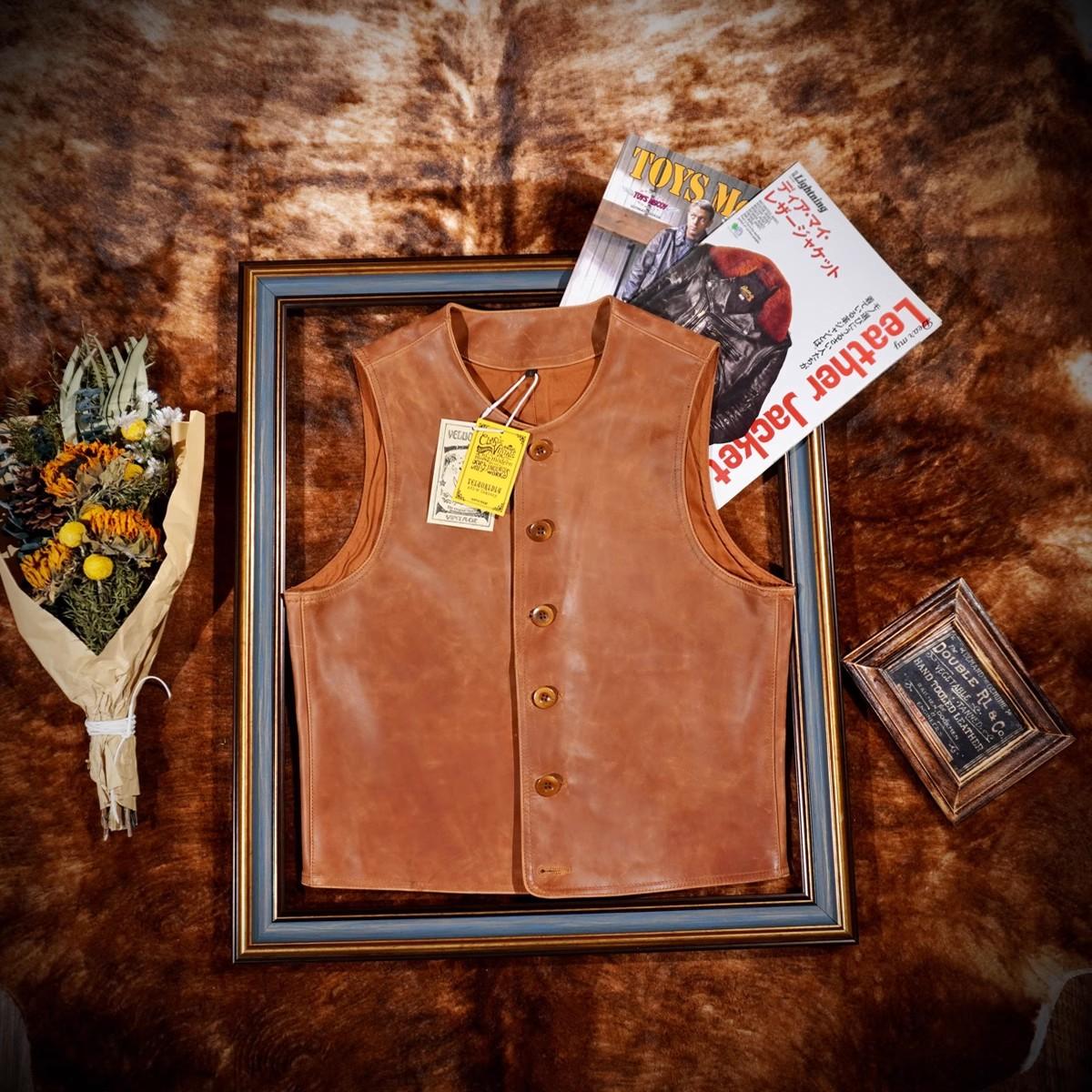 

Классический ретро томагавк кожаный жилет мотоциклетный жилет XL