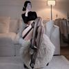 Sex Stockings Pure Desire Sexy Integrated Contrasting Lace Suspenders Ultra-thin Stockings Women's Free Open Crotch Hollow Pantyhose