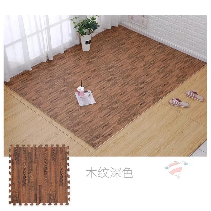 

Wood Pattern Flooring Square Puzzle Living Room Rug Waterproof and Non-slip Stitching Mat Baby Sports Play Mat Decorative Carpet 8PCS