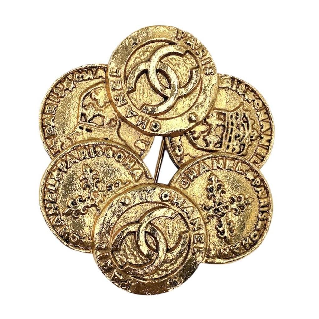Used CHANEL Brooch Coco Mark Vintage Gold