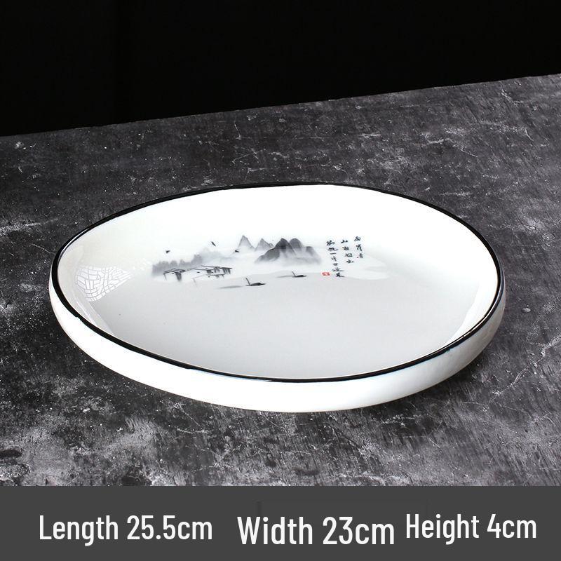 10-inch Round Ceramic Shallow Serving Plate