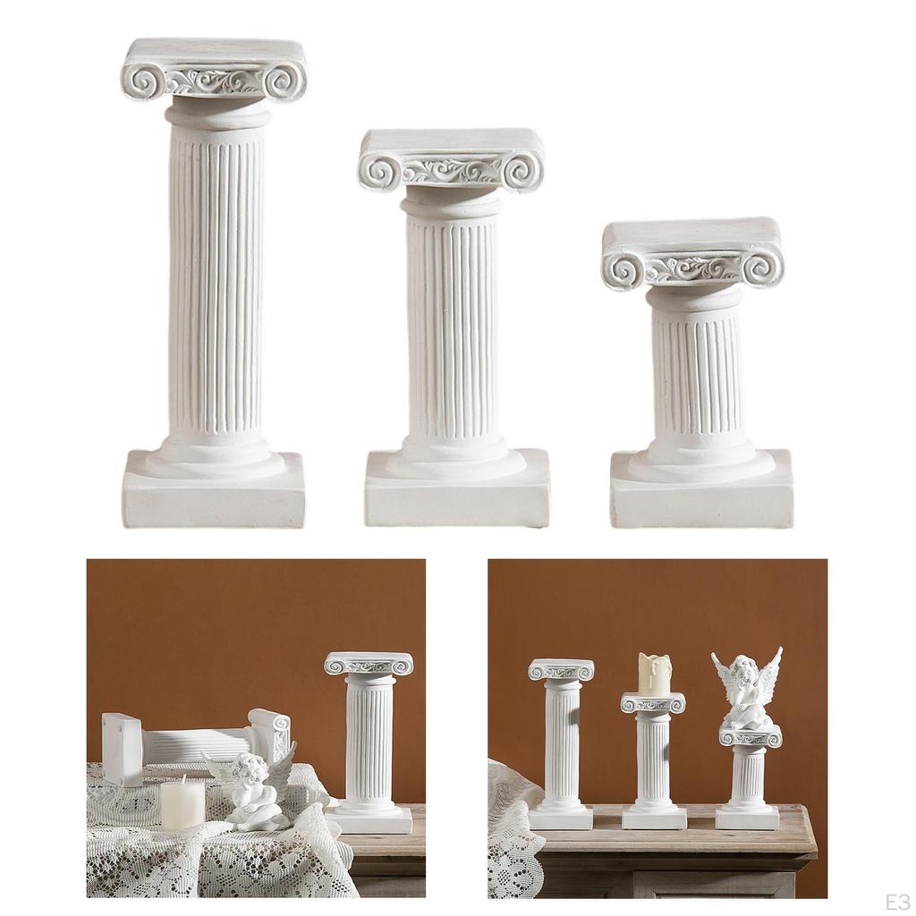Greek Columns Base Stigma Alabaster Sculpture Northern Europe Resin White Roman Pillars for Indoor