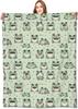 Cute Cartoon Frog Blanket Adorable Fun Green Throw Blankets,Birthday Gifts for Kids & Animal Lovers,Lightweight Soft Fleece for