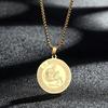 Kinitial Stainless Steel Aquarius Zodiac Sign Pendant Necklace For Women Chain Choker Jewelry Charm Astrology Necklaces Gift