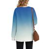Women's Casual Two-Piece Gradient Print Long Sleeve Neck Pullover Top