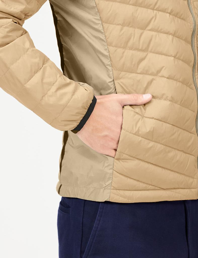 Mizuno Breath Thermo Move Down Golf Recycled Safari Size L Wear, Moisture-Wicking, Heat-Generating, Materials, E2ME2505, Beige,