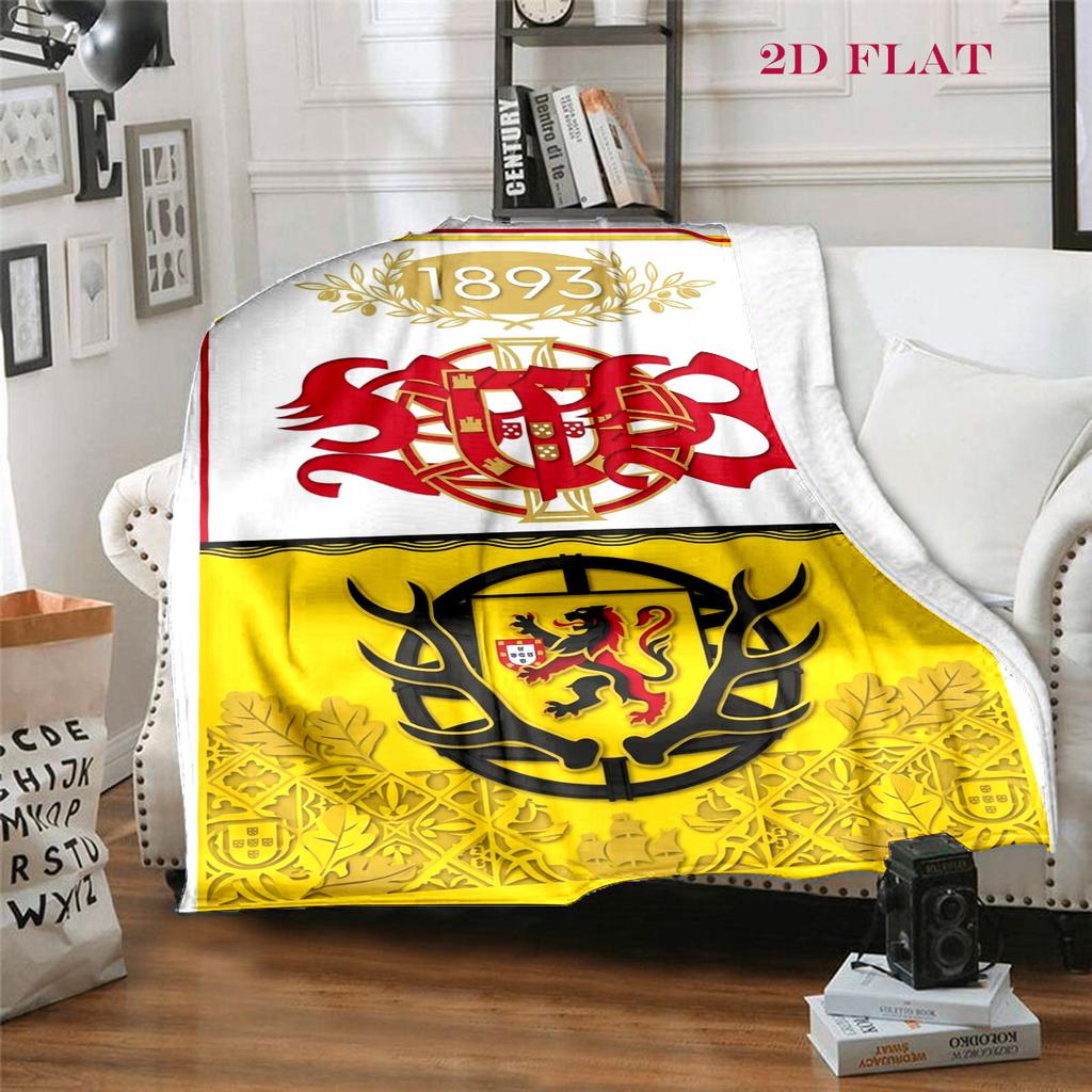 Royal Heraldry Ornate Design Blanket Camping Trip Soft and Comfortable Outdoor Plush Blanket Bedroom Air Conditioning Blanket
