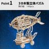 FALOFALO 3D Wooden Puzzle DIY Assembly Kit with Instructions Suitable for all makes a great - Pre-cut, - ages, gift! (Airship)