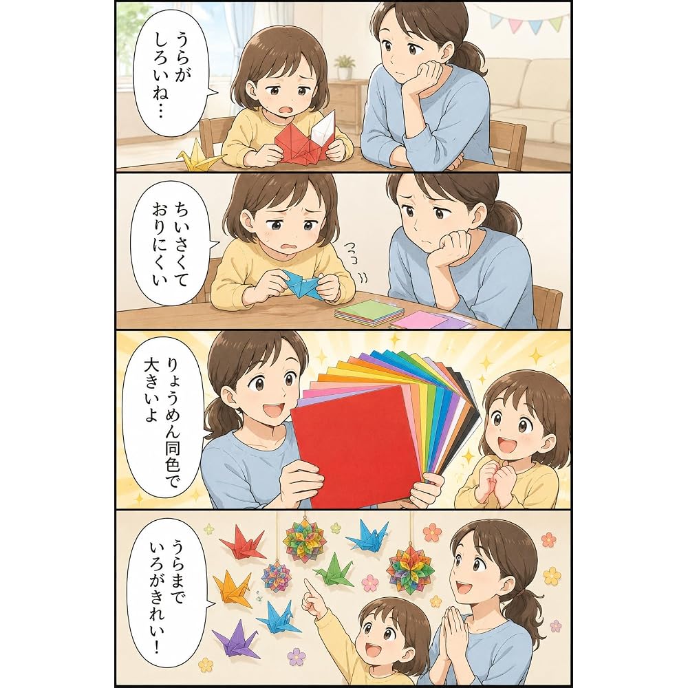 fogman Origami Large Size Double-Sided Color Craft Paper 200 Sheets Set (20 cm)
