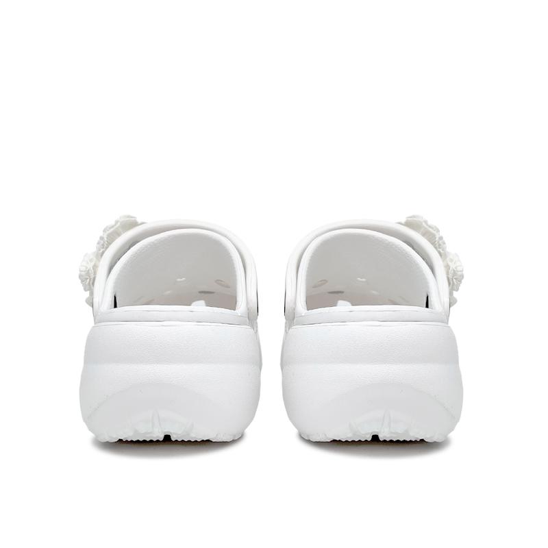 Crocs Classic Platform Clog Aoyama Camellia Simple and Versatile Fashion Trend Casual Hole Shoes Women's White