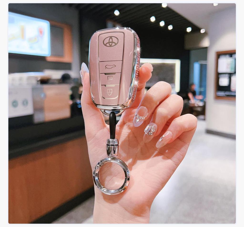 Urban Version Two-Button Folding Key Fob Cover for Toyota RAV4 - Unisex Design.
