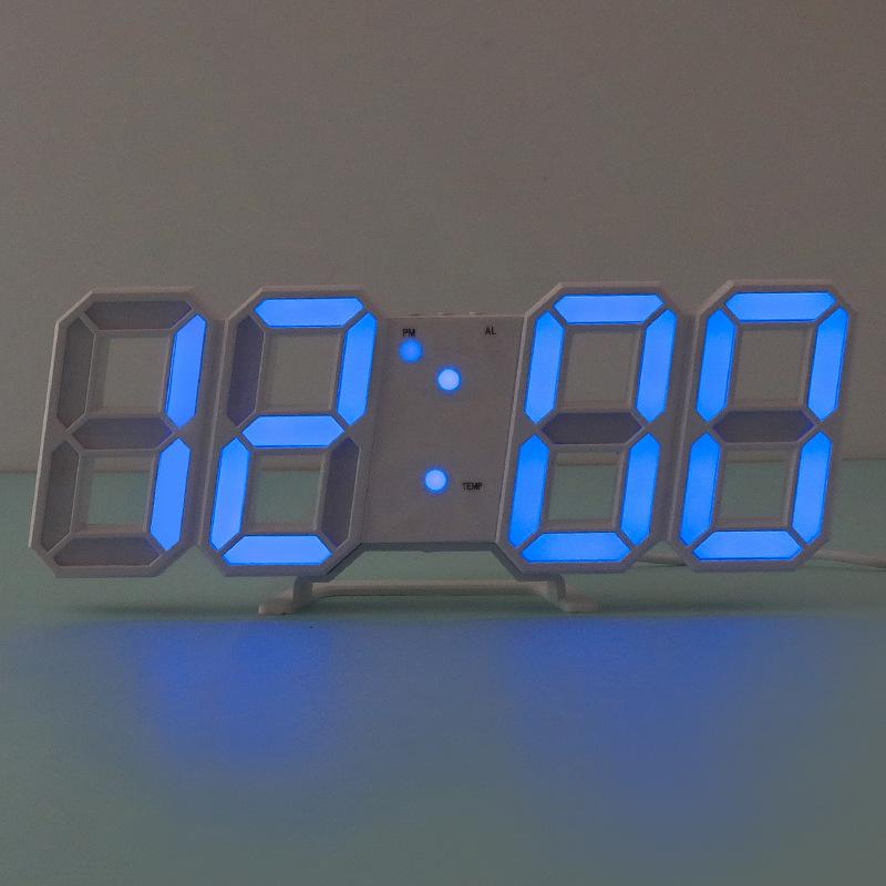 3D Digital Alarm Clock USB Plugged In Student Electronic Alarm Clock Multifunctional Night Light Clock Home Decoration Ornament